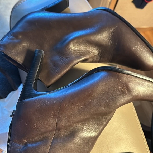 Nine West brown leather ankle boots booties back zipper Sz 8 - Picture 9 of 9